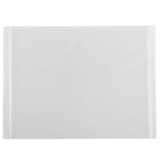 JAM Paper 5.5" x 7.375" Clear Plastic Tuck Flap Closure Envelopes, 12ct.